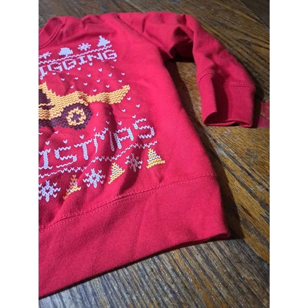 New Boys Sz 4 Rabbit Skins Im Digging Christmas Long Sleeve Pullover Sweatshirt - Picture 3 of 4